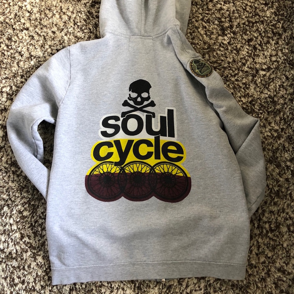 soulcycle zip front hoodie